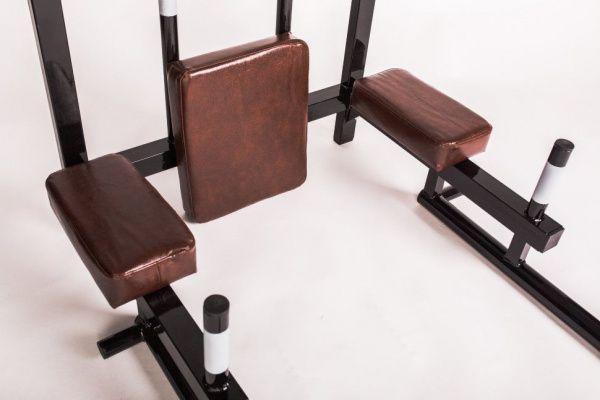 Турник - брусья - пресс 3 в 1 пулемёт (цельносварной) белый