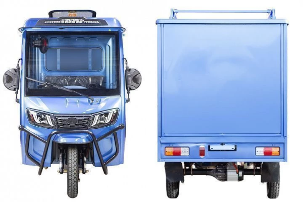 Грузовой электротрицикл Rutrike КАРГО Кабина Дуал синий