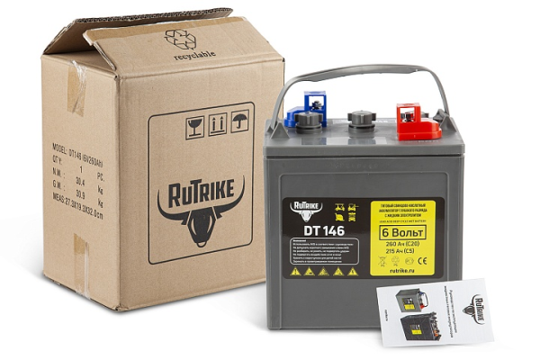 Тяговый WET аккумулятор Rutrike DT146 (T-145) 6V170A/H C3