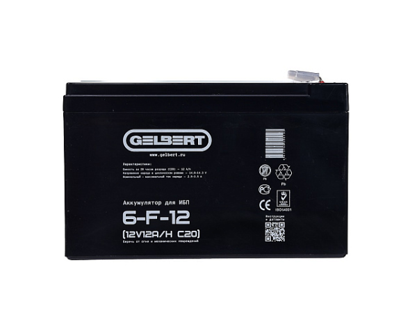 Аккумулятор для ИБП Gelbert 6-F-12 (12V12A/H C20)