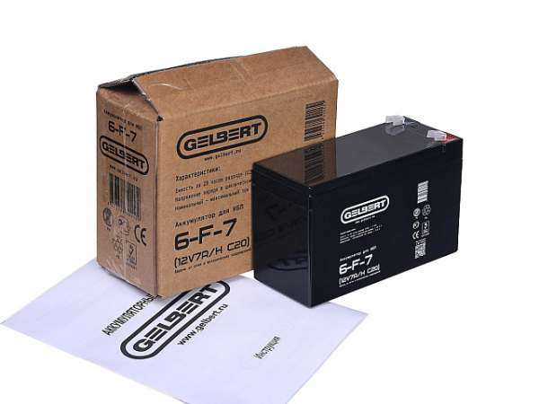 Аккумулятор для ИБП Gelbert 6-F-7 (12V7Ah C20)