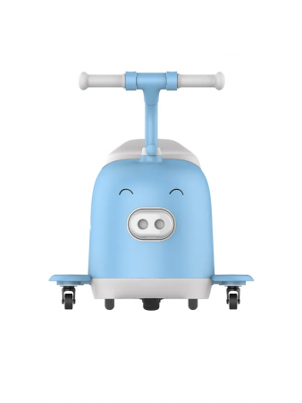 Детский электромобиль-чемодан 2в1 голубой